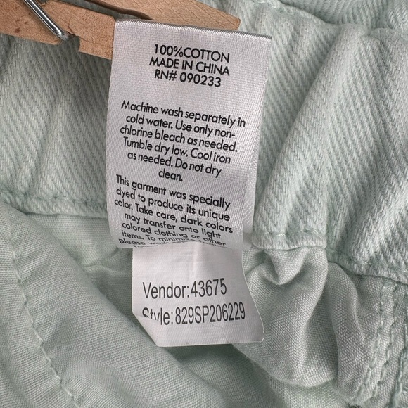 PacSun Mint Green PaperBag High Waist Mom Denim Shorts - Picture 6 of 6